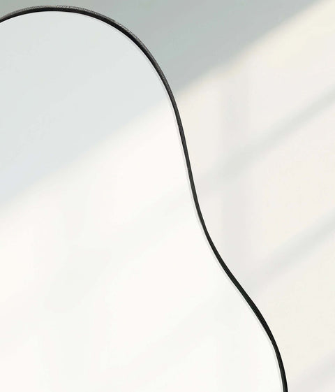 Rootz Asymmetrical Wall Mirror - Decorative Wall Art - Unique Design - Handcrafted - 40cm x 80cm x 2.5cm - Black Iron Frame