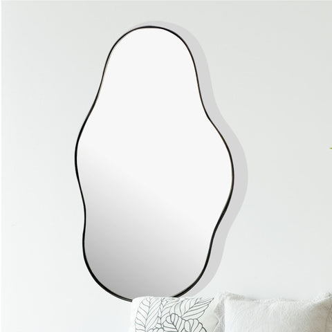 Rootz Asymmetrical Wall Mirror - Decorative Wall Art - Unique Design - Handcrafted - 40cm x 80cm x 2.5cm - Black Iron Frame