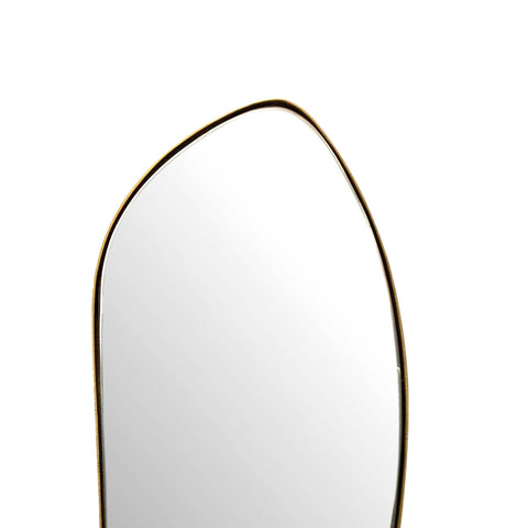 Rootz Modern Wall Mirror - Contemporary Mirror - Asymmetrical Shape - Handcrafted - Gold Frame - 33cm x 90cm x 2.5cm