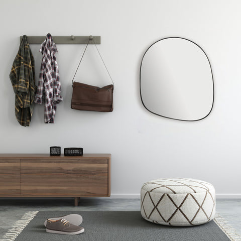 Rootz Asymmetrical Wall Mirror - Irregular Shape - Unique Design - Handcrafted - 53cm x 60cm x 2.5cm - Black Frame - Glass/Iron - Modern - Dynamic