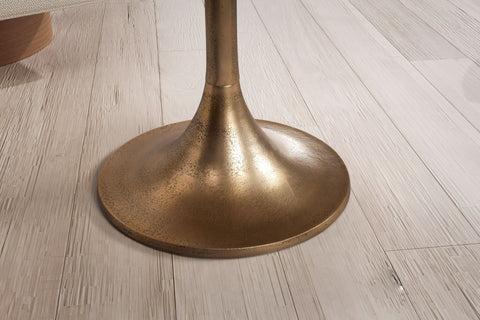 Rootz Modern Design Round Sofa Table - Gold Coffee Table - End Table - Handcrafted - 60cm x 60cm x 46.5cm - Aluminium - Magazine Storage