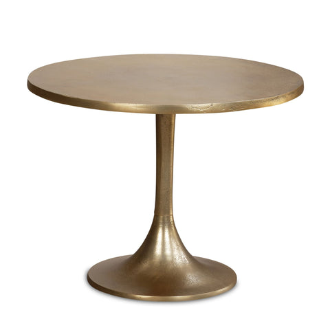 Rootz Modern Design Round Sofa Table - Gold Coffee Table - End Table - Handcrafted - 60cm x 60cm x 46.5cm - Aluminium - Magazine Storage