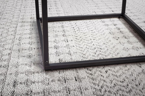 Rootz Modern Design Square Coffee Table - Glass Top - Metal Frame - Handmade - Spacious Storage - 58cm x 58cm x 43.5cm