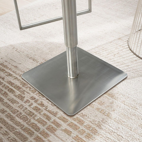 Rootz Modern Bar Stool - Contemporary Stool - Metal Frame - Adjustable Height - 73-91cm x 38cm x 39cm