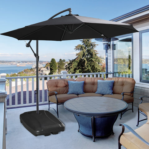 Rootz Parasol Base with Wheels - Parasol Stand - Outdoor Umbrella Base - Stability & Safety - 80L x 60W x 17H cm