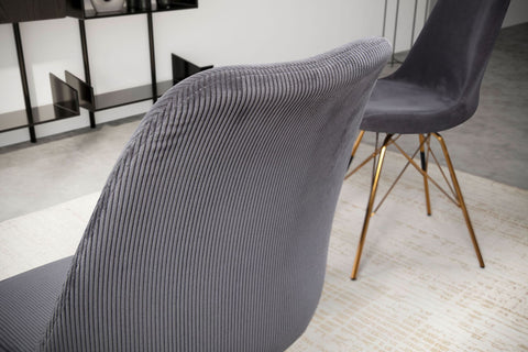 Rootz Eetkamerstoel Set van 2 - Antraciet stoffen stoelen - Scandinavische keukenstoelen - Comfortabel en duurzaam - Niet-piepende poten - 48 cm x 58 cm x 85 cm