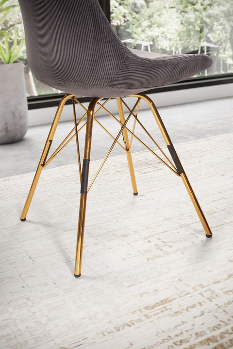 Rootz Eetkamerstoel Set van 2 - Antraciet stoffen stoelen - Scandinavische keukenstoelen - Comfortabel en duurzaam - Niet-piepende poten - 48 cm x 58 cm x 85 cm