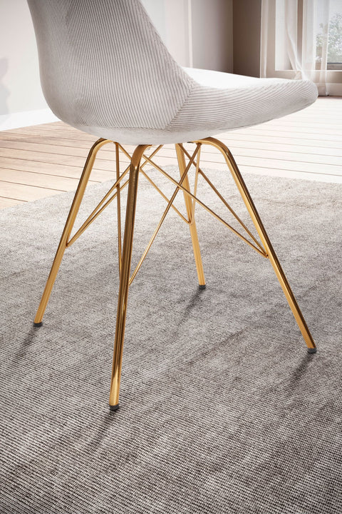 Rootz Dining Chair Set of 2 - Scandinavian Kitchen Chairs - Beige Fabric Chairs - Comfortable & Durable - Non-Squeak Legs - 48cm x 58cm x 85cm