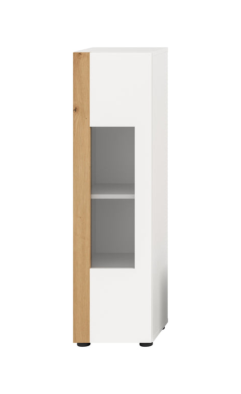 Rootz Display Cabinet - Showcase - Storage Unit - Handleless Design - Versatile Use - 30cm x 112cm x 33cm