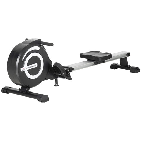Rootz Foldable Rowing Machine - Magnetic Resistance - Home Workout Equipment - LCD Display - Adjustable Seat - 185cm x 58cm x 57cm