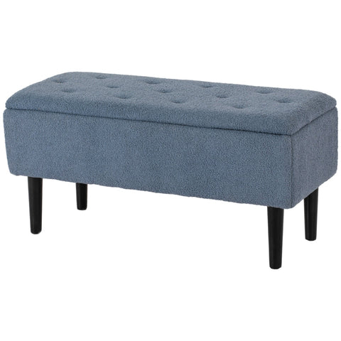 Rootz Upholstered Bench - Storage Bench - Entryway Bench - Elegant Cashmere-Look Cover - 95cm x 38cm x 45cm