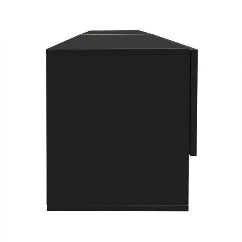 Rootz High-Gloss TV Cabinet - Entertainment Unit - Media Console - Elegant Gold Edge - 172L x 35W x 40H cm