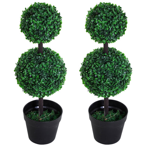 Rootz Set of 2 Artificial Plants - Faux Plant - Fake Tree - Zero Maintenance Greenery - 23cm x 67cm - Perfect Indoor Decor