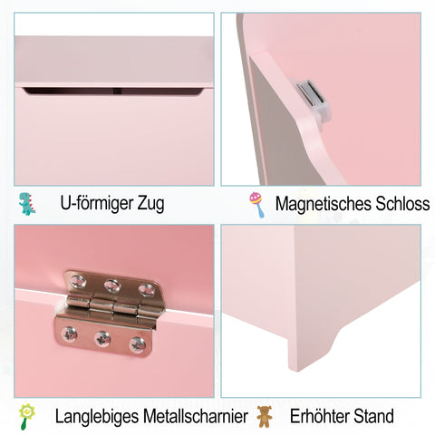 Rootz Toy Chest Children's Bench - Toy Box - Storage Chest - Kid-Friendly MDF - 60cm x 40cm x 48cm