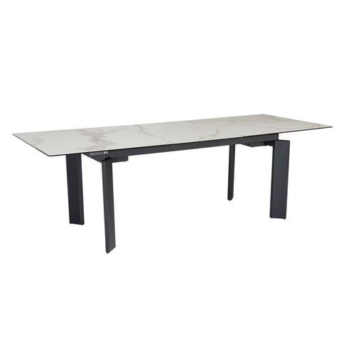 Rootz Modern Large Dining Room Table - Rectangular Marble Look - Extendable Table - Space for 10 - 180-240cm x 95cm x 77cm