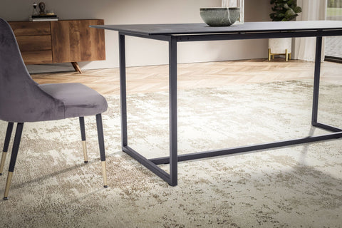 Rootz Large Dining Room Table - Modern Table - Rectangular Dining Table - Stable Metal Legs - 180cm x 90cm x 76cm
