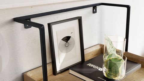 Rootz Modern Design Nightstand - Bedside Table - Wall-mounted Nightstand - Light Walnut - 44cm x 45cm x 35cm