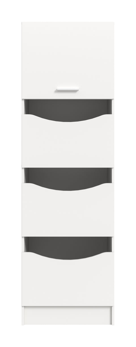 Rootz Laundry Cabinet - Linen Storage - White Organizer - Ample Storage - 50x195x62 cm