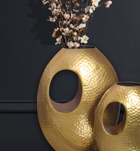 Rootz 2 Piece Decorative Vases Set - Modern Vases - Flower Holders - Unique Design - 29x39x16.5cm and 22x31x15cm