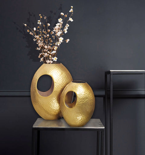 Rootz 2 Piece Decorative Vases Set - Modern Vases - Flower Holders - Unique Design - 29x39x16.5cm and 22x31x15cm