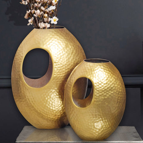 Rootz 2 Piece Decorative Vases Set - Modern Vases - Flower Holders - Unique Design - 29x39x16.5cm and 22x31x15cm