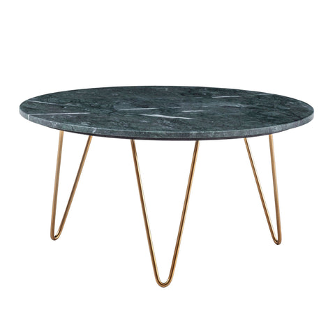 Rootz Round Coffee Table - Modern Coffee Table - Elegant Center Table - Marble Top - 70cm x 70cm x 35cm - Unique Handcrafted Design
