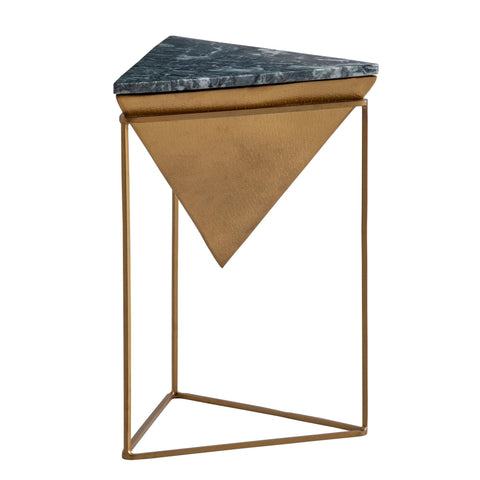 Rootz Triangular Side Table - Modern Side Table - Marble Table - Unique Design - 37cm x 37cm x 53cm