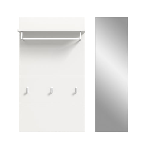 Rootz Panel with Mirror - Wall Shelf - Hallway Organizer - Stylish Storage - 90x106x27 cm