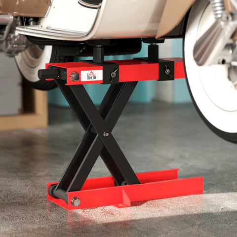Rootz Motorcycle Lifter - Bike Lift - Motorbike Hoist - 500kg Capacity - Adjustable Height 9.5cm-40cm - 45x15x9.5-40cm - Red