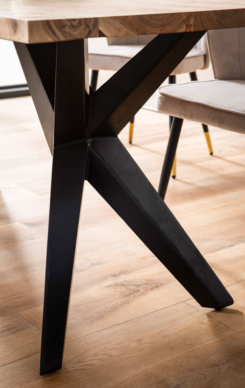 Rootz Modern Loft Dining Table - Handcrafted Rectangular Table - Acacia Wood Table - Unique Design - 120cm x 60cm x 76cm