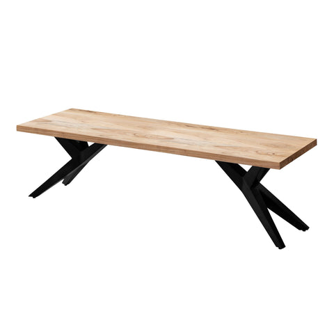 Rootz Massive Dining Bank - Modern Loft Bench - Acacia Wood Seating - Unique Design - 160cm x 45cm x 45cm