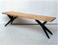 Rootz Massive Dining Bank - Modern Loft Bench - Acacia Wood Seating - Unique Design - 160cm x 45cm x 45cm