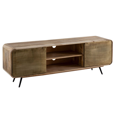 Rootz TV Base Cabinet - Media Console - TV Stand - Expressive Wood Grain - Fits TVs Up to 70" - 160cm x 55cm x 41cm