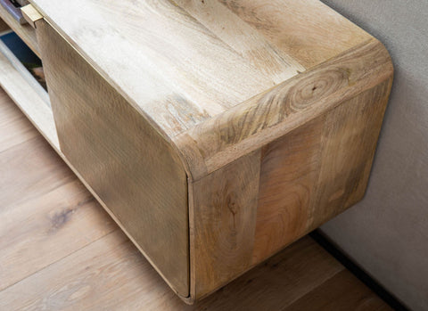 Rootz TV Base Cabinet - Media Console - TV Stand - Expressive Wood Grain - Fits TVs Up to 70" - 160cm x 55cm x 41cm