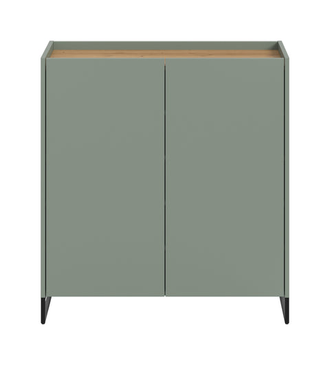 Rootz Shoe Cabinet - Footwear Storage - Shoe Organizer - Quick Assembly - Green and Brown - 97x90x38 cm