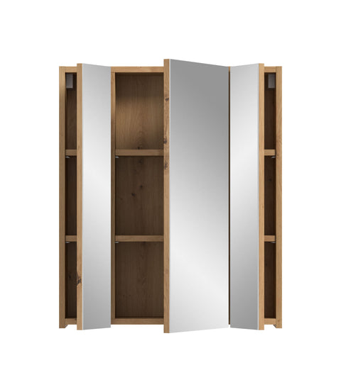 Rootz Mirror Cabinet - Bath Vanity - Reflective Storage - High-Quality MDF - 60x70x18 cm