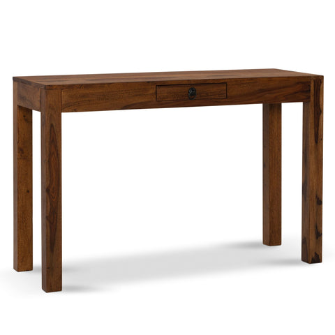 Rootz Solid Office Table - Modern Desk - Bureau - Handmade - Robust Legs - Sheesham Wood - 118cm x 40cm x 76cm