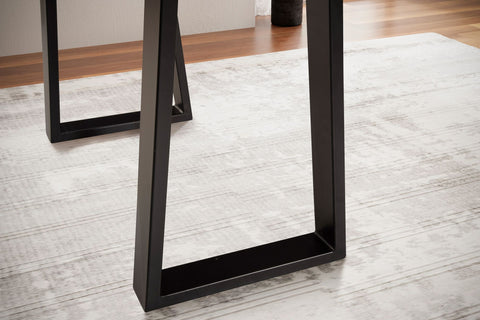 Rootz Modern Design Office Desk - Solid Wood Table - Tree Edge - Trapezoidal Metal Legs - Handmade - Acacia Wood - 118cm x 41cm x 76.5cm