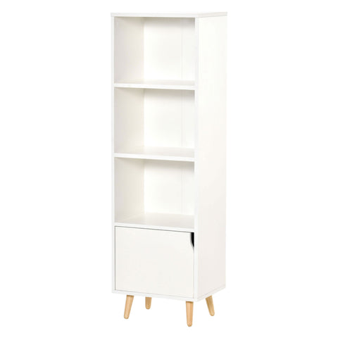 Rootz Bookcase Shelf - Storage Column - 4 Tier Organizer - Nordic Coziness - 40W x 30D x 129.5H cm