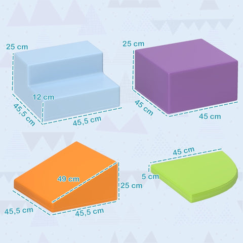 Rootz Soft Building Block Set - Climbing Blocks - Foam Blocks - Motor Development - Faux Leather - 45cm x 45cm x 25cm