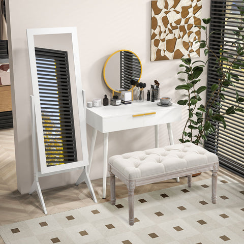 Rootz Dressing Table Modern Vanity - Makeup Table - Cosmetics Table - Durable Chipboard - 80 x 40 x 123 cm