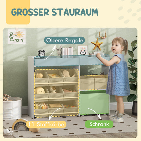 Rootz Kids Storage Rack - Toy Cabinet - Organizer Shelf - Promotes Tidiness - 105L x 30W x 80H cm