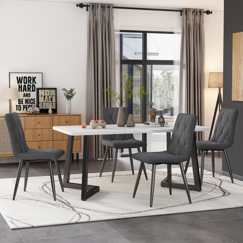 Rootz 4 Piece Set Dining Chairs - Upholstered Chairs - Elegant Seating - Unbeatable Comfort - 45cm x 40cm x 86cm