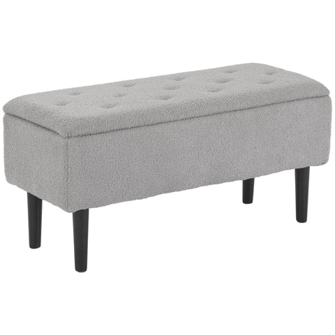 Rootz Upholstered Bench - Shoe Bench - Bed Bench - Stylish Storage Solution - 95cm x 38cm x 45cm