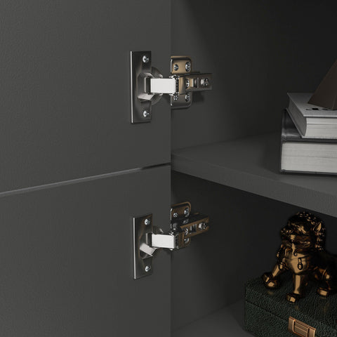 Rootz Sideboard Cabinet - Modern Storage Unit - Adjustable Shelves - Sturdy Chipboard - 70cm x 40cm x 96.1cm - Dark Gray