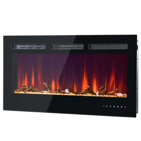 Rootz Electric Fireplace - Wall Fireplace - Built-in Fireplace - Remote Control - 106.5cm x 46.5cm x 12cm