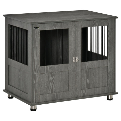Rootz Dog Crate - Pet Crate - Dog Kennel with Lock - Secure Design - 85 x 55 x 75 cm - Grey