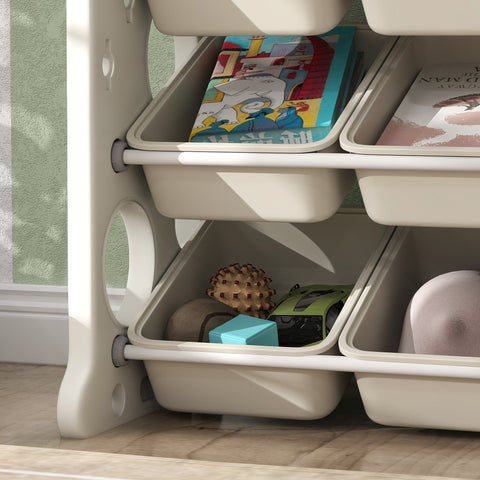 Rootz Children's 9 Bin Toy Storage Rack - Kids Organizer - Nursery Shelf - Promotes Organizational Skills - 77L x 42W x 94H cm