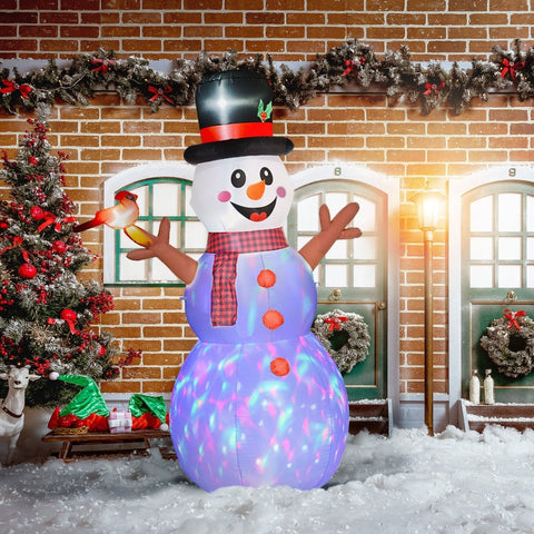 Rootz Inflatable Snowman Christmas Decor - Festive Ornament - Weatherproof Decoration - LED Lit - 165cm x 100cm x 240cm