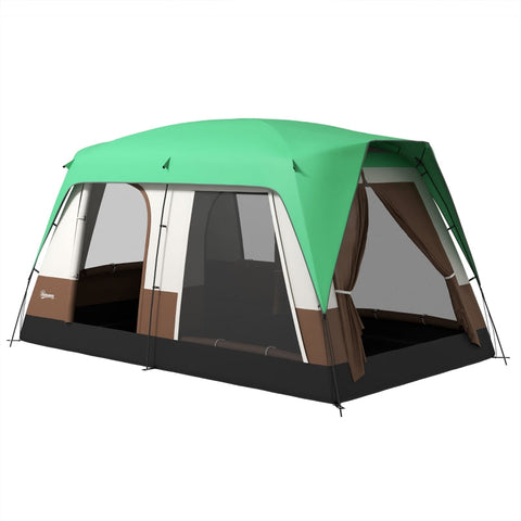 Rootz Camping Tent for 7-8 Persons - Family Tent - Group Tent - Weather Protection - Optimal Ventilation - 490cm x 305cm x 225cm - Green
